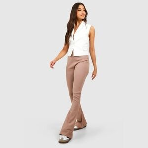 NWT Boohoo Cotton Rib Puddle Hem Flare Pants